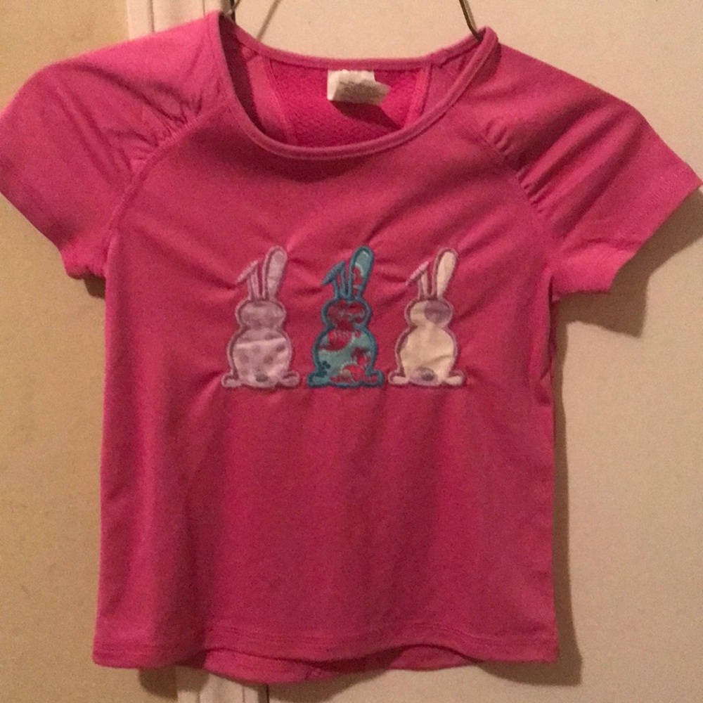 Girls pink dry fit short sleeve shirt